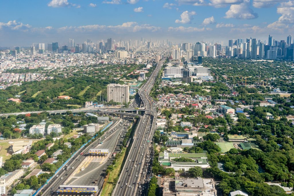 aerial view of metro manila