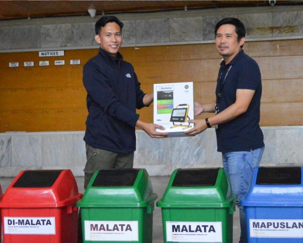 Sacasol's Donation of flood lights and waste bins to San Carlos LGU